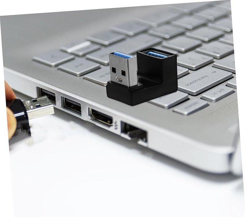 Lurrose 2 Pack USB 3 0 Right Angle Adapter Upward Bend For Laptop Data Transfer - Image 4
