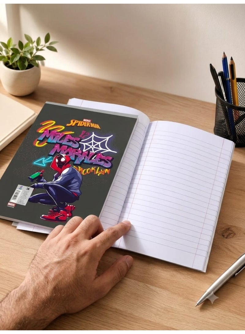 Pack of 20 lined Arabic notebooks (16 x 22.5 cm, 28 sheets); features sturdy covers with printed cartoon graphics, white paper, and assorted designs. - Image 2