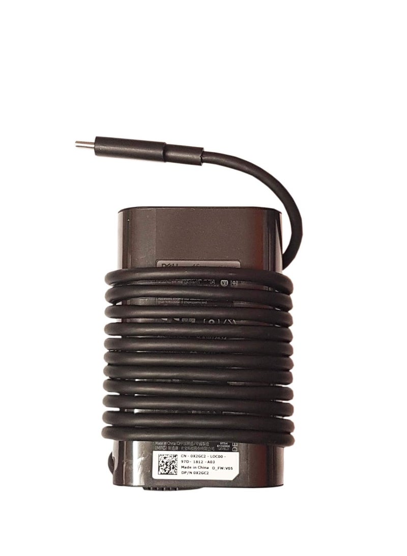 Terabyte Replacement Dell 20V 2.25A 45W Usb-C Type Laptop Ac Adapter For Dell Xps Latitude 12 9250 13 7370 La45Nm150 Hdcy5 0Hdcy5 P/N 0Hdcy5 Black - Image 2