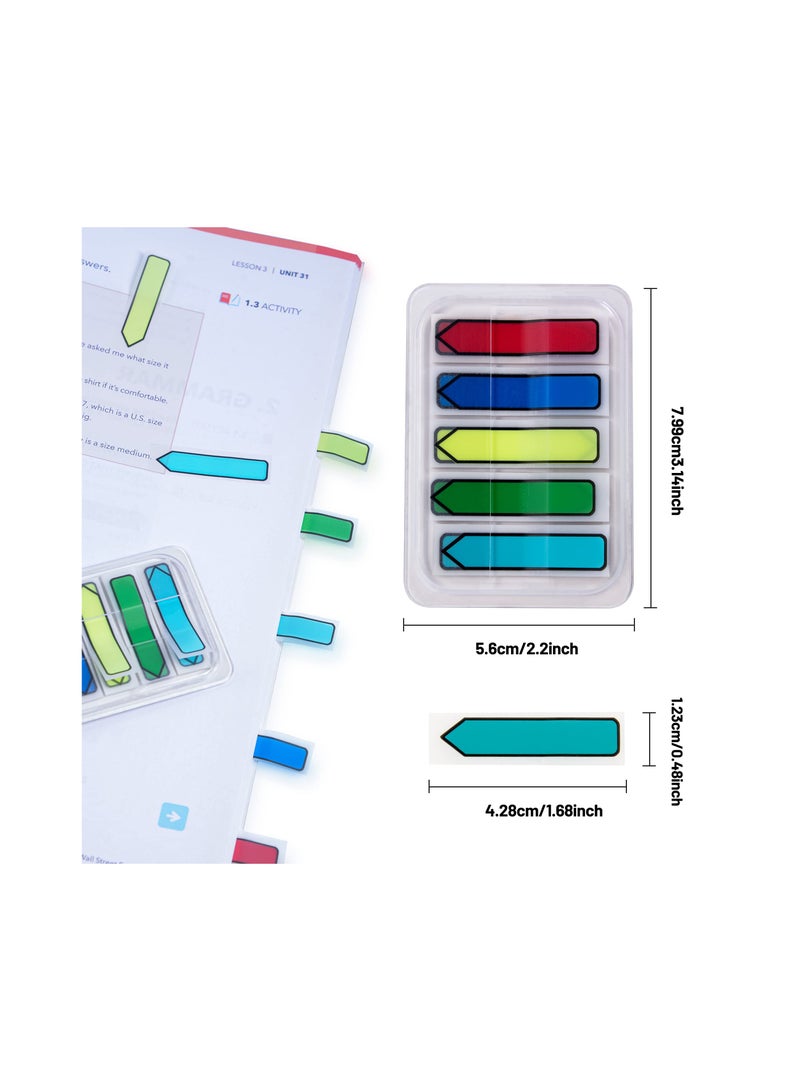 SOLARAE Colored Sticky Tabs and Transparent Sticky Notes - Fluorescent Index Tab Stickers for Notebooks, Self-Adhesive Arrow Flag Tabs, Pop-up Page Flags (6 Pack) for Easy Organization. - Image 4