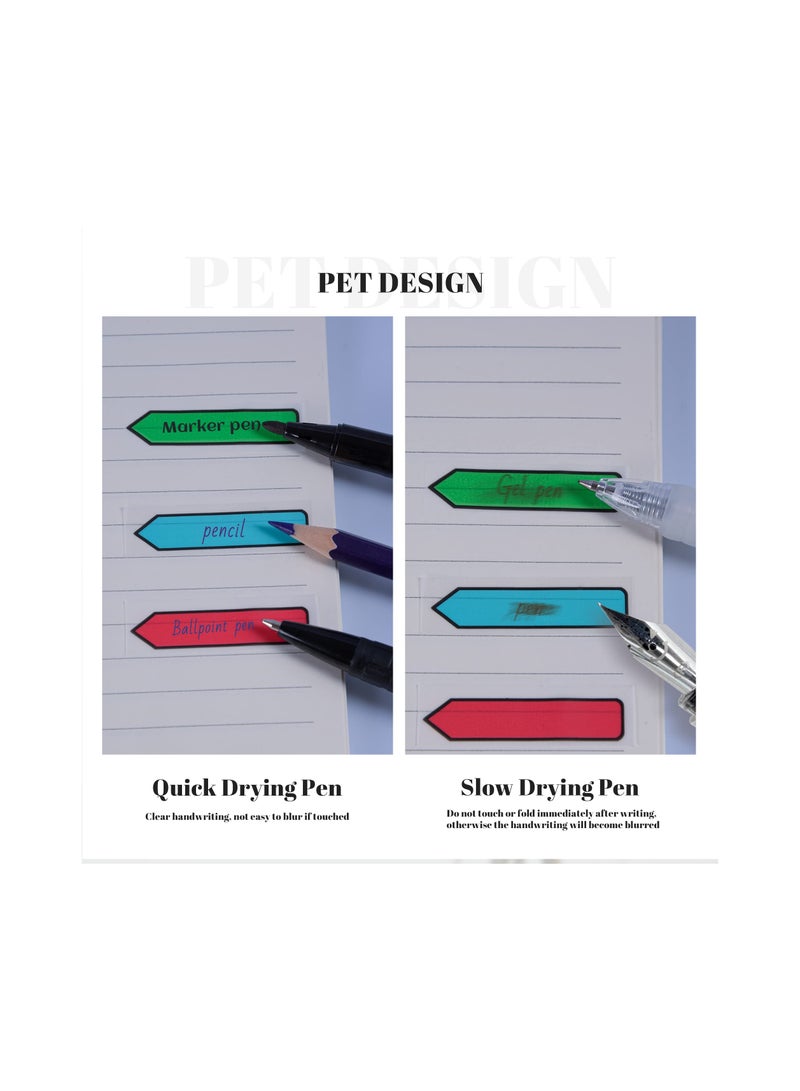 SOLARAE Colored Sticky Tabs and Transparent Sticky Notes - Fluorescent Index Tab Stickers for Notebooks, Self-Adhesive Arrow Flag Tabs, Pop-up Page Flags (6 Pack) for Easy Organization. - Image 5