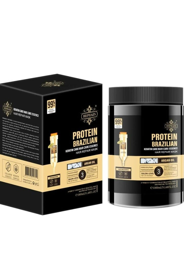 HENIWAYS - Hair Mask Protein Brazilian Keratin Hair Care 1000 ML - Image 1