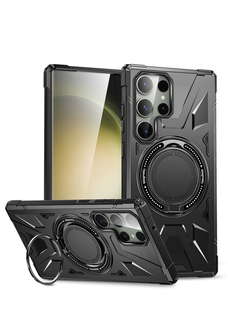 انبلاك ينطبق على سامسونج غالاكسي S24 ultra حالة الهاتف مع حامل ، متوافق مع magsafe ، سامسونج غالاكسي S24 ultra حالة الهاتف المغناطيسي ، 3 أنواع من وضع حامل ، الصف العسكرية حماية ، صدمة برهان حالة الهاتف - Image 1