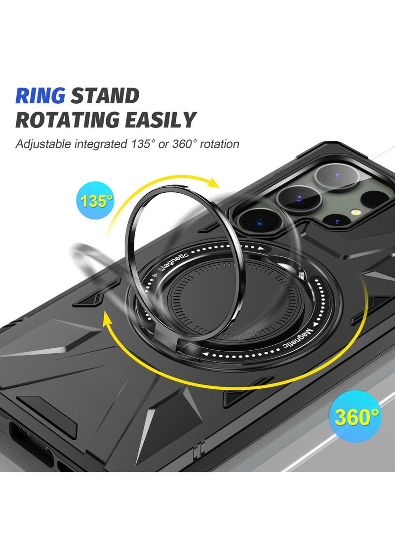 انبلاك ينطبق على سامسونج غالاكسي S24 ultra حالة الهاتف مع حامل ، متوافق مع magsafe ، سامسونج غالاكسي S24 ultra حالة الهاتف المغناطيسي ، 3 أنواع من وضع حامل ، الصف العسكرية حماية ، صدمة برهان حالة الهاتف - Image 4