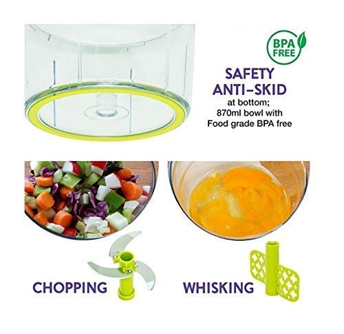 KWQAP Plastic Pull Chopper Handy Quick Cutter 2 in 1 Vegetable Fruit Dryfruit Chopper Multipurpose Hand Meat Grinder Mixer Food Processor for Kitchen - Image 4