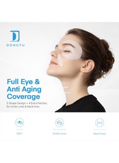 Dongyu Dongyu Collagen Under Eye Patches: Deep Real Collagen Overnight Eye Gels Mask With Caffeine Peptides Niacinamide - Dark Circles Puffiness Wrinkles Improvement - Neck Smile Line Pads - 8 Pairs  - Image 5
