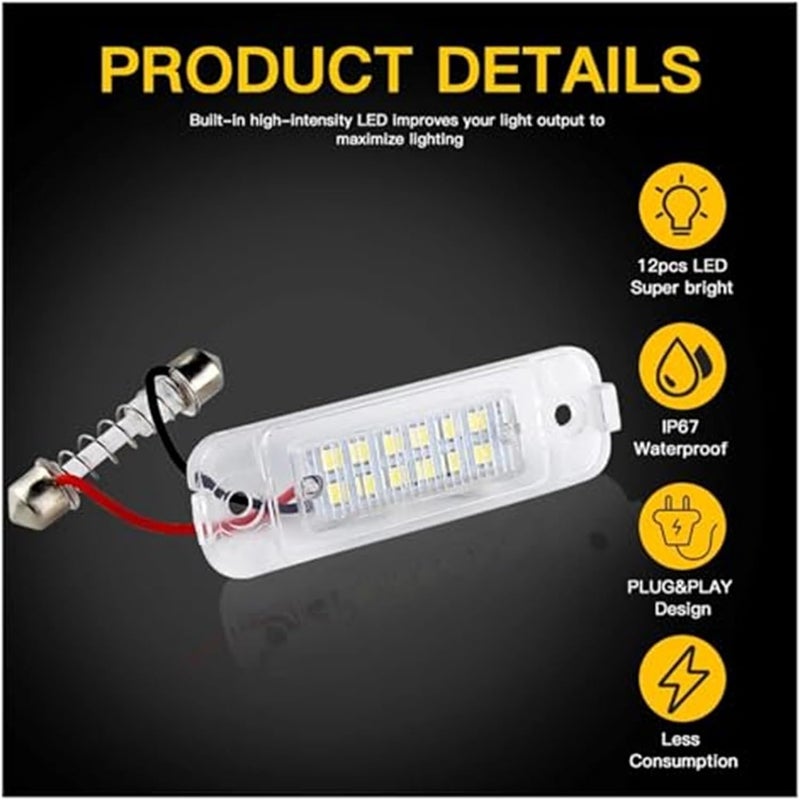 Wivplex 2Pcs LED License Plate Lights for Benz - Image 2