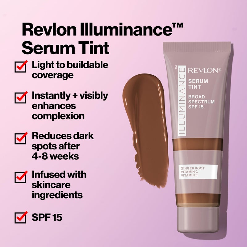 Revlon Illuminance Tinted Serum, Triple Hyaluronic Acid, Evens Out Skin Tone Over Time and Hydrates All Day, SPF 15, 209 Buff Beige, 0.94 fl oz. - Image 2