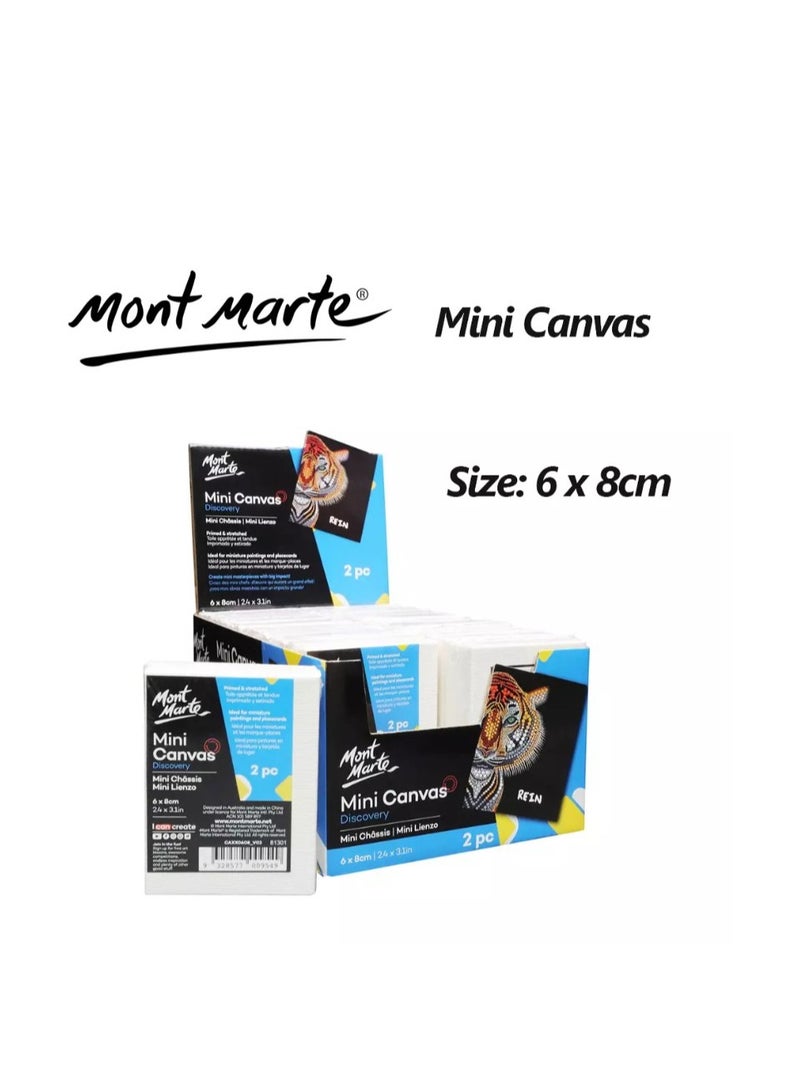 Mont Marte Mont Marte Mini Canvas 2pcs 6cm x 8cm Stretched Frame  - Image 1