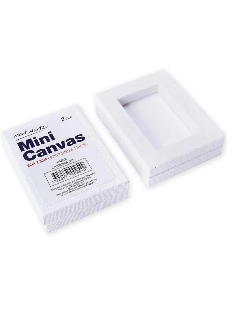 Mont Marte Mont Marte Mini Canvas 2pcs 6cm x 8cm Stretched Frame  - Image 2