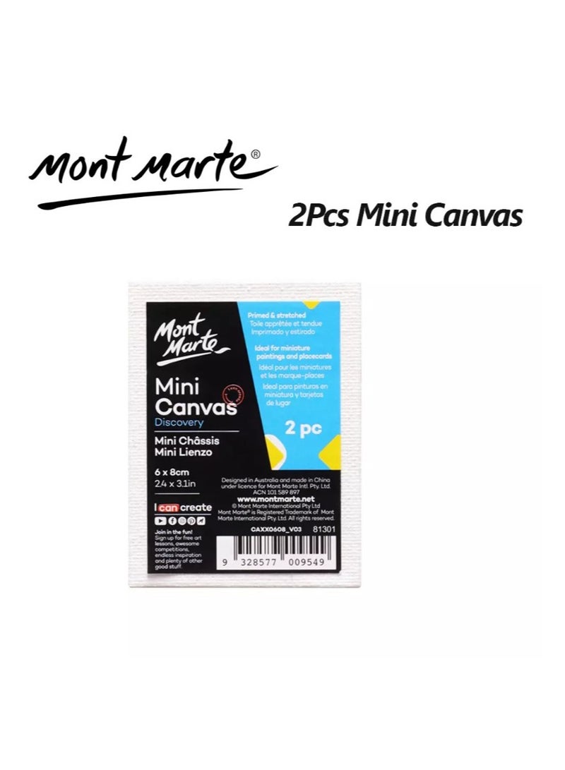 Mont Marte Mont Marte Mini Canvas 2pcs 6cm x 8cm Stretched Frame  - Image 3