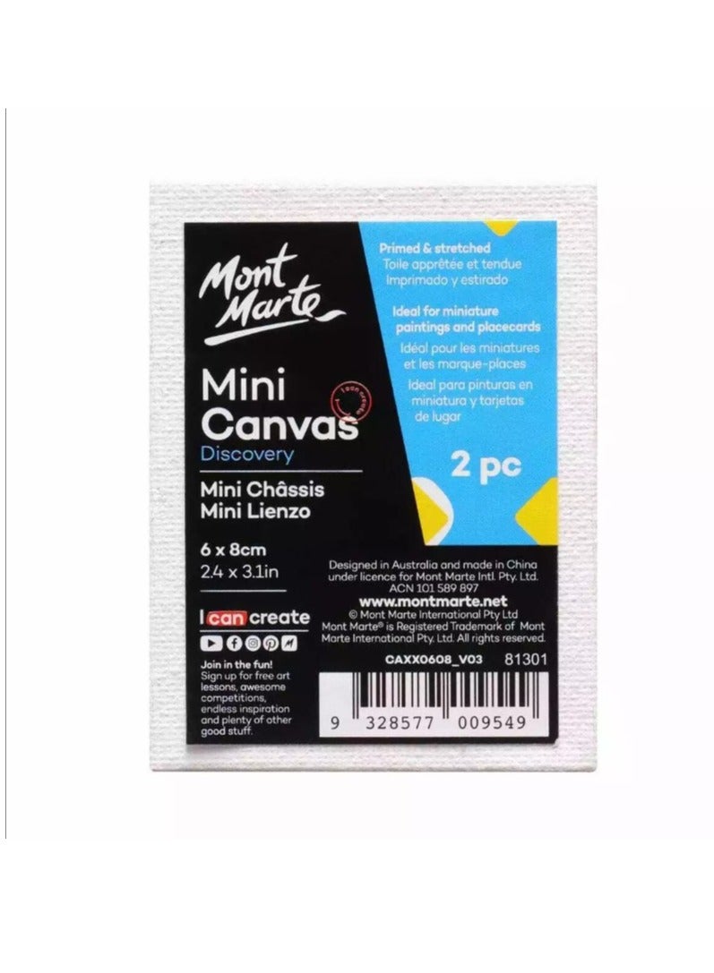 Mont Marte Mont Marte Mini Canvas 2pcs 6cm x 8cm Stretched Frame  - Image 4