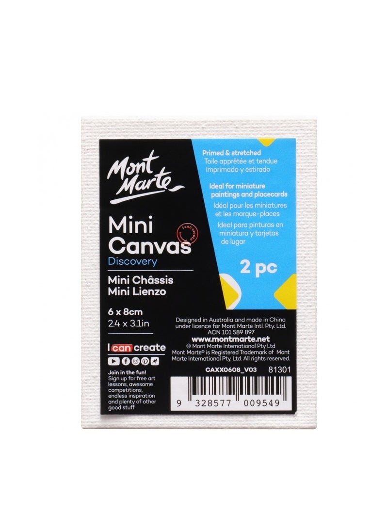 Mont Marte Mont Marte Mini Canvas 2pcs 6cm x 8cm Stretched Frame  - Image 5