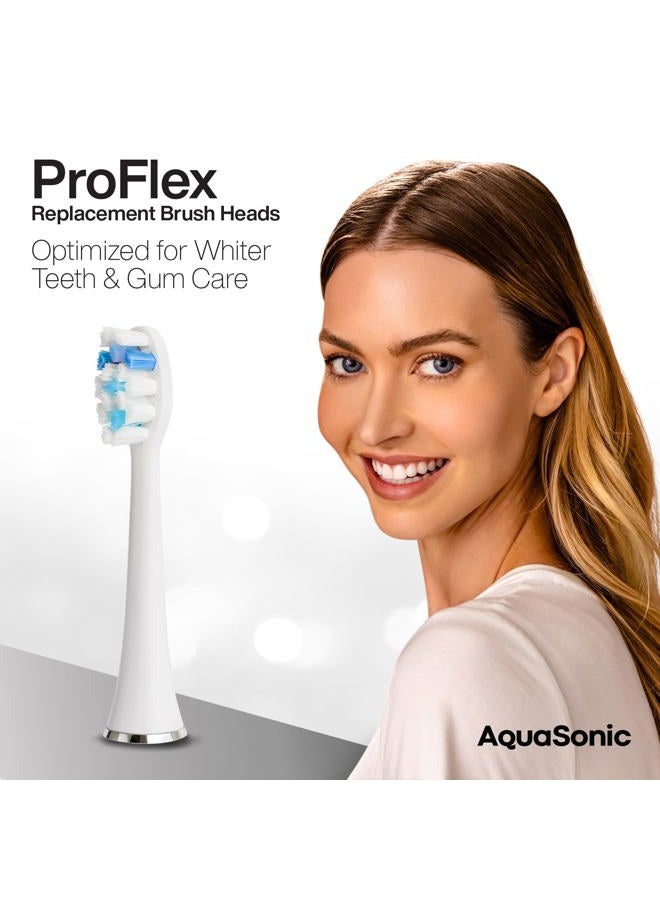 AquaSonic Proflex Brush Head Replacement - Upgraded Proflex Brush Heads for Improved Plaque Removal (8 Pack White) - Image 2