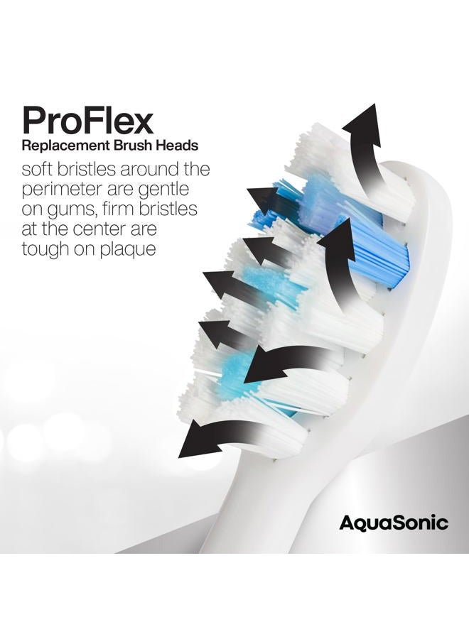 AquaSonic Proflex Brush Head Replacement - Upgraded Proflex Brush Heads for Improved Plaque Removal (8 Pack White) - Image 3