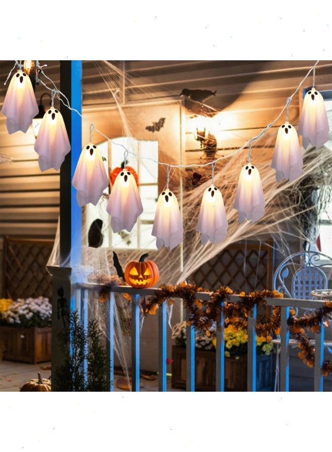 يواوليتي أضواء زينة هالوين، 9.8 قدم ضوء أبيض دافئ للخارج، 10 زينة معلقة للفناء والحديقة والحفلات - Image 2