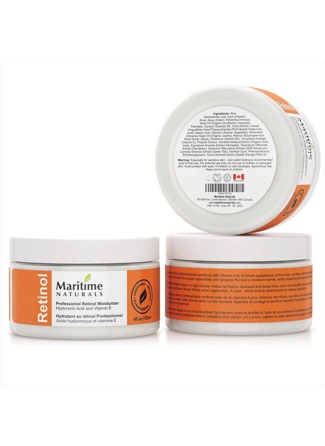 Maritime Naturals Retinol Moisturizer, Professional Grade Face Moisturizer with Hyaluronic Acid & Vitamin E, Anti Aging Face Cream for Women and Men, Made in Canada (120ml)  - Image 2