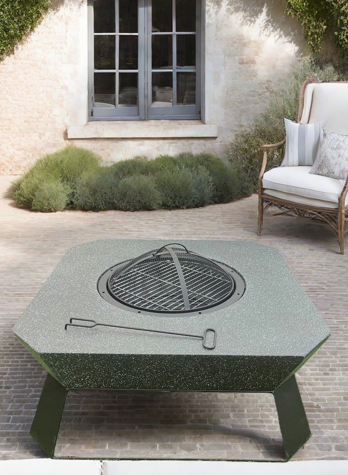 Albawadi Portable Outdoor Fire Pit BBQ Flame Grill Garden Stove Square Shape - Image 4