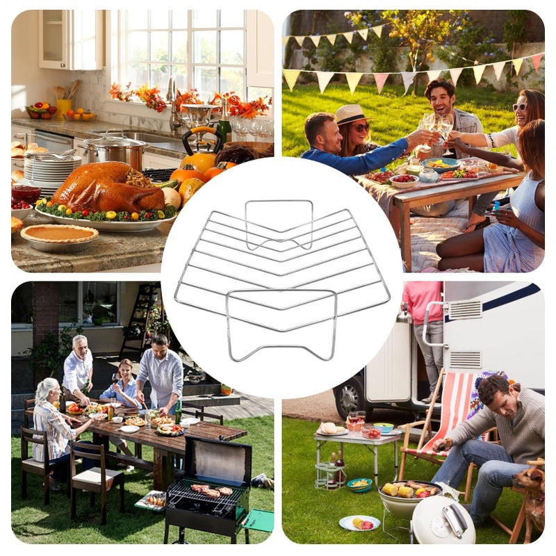 Heat Resistant Non Slip Rack for Baking Roasting Meat Outdoor BBQ Kitchen - Image 4