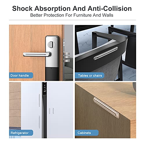 xuenair Clear Furniture Bumpers, Silicone Rubber Wall Protector from Chair Back, Adhesive Shower Door Bumpers for Cabinet Door Car Door Drawer Toilet Lid (2long2short,4) - Image 2