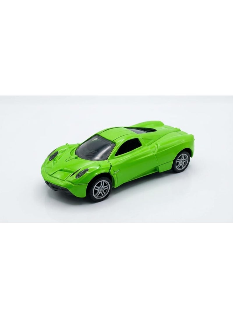 TOOLY Die-cast pull-back metal Hypercar with music, lights, and manual doors, Lime Green colour , Pack size 15.8x6x6.8 CM. - Image 3