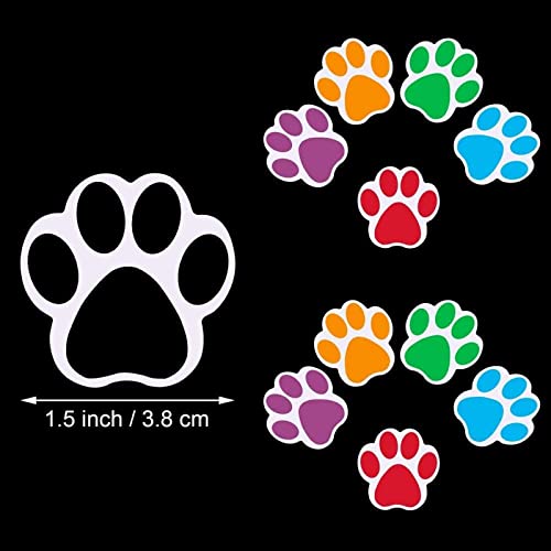 Citihomy Dog Paw Print Stickers Roll of 500 Pieces 1.5Inch Colorful Red Purple Black Cute Small Puppy Paw Labels Stickers for Kids DIY Decor Party Home Room Wall Water Bottles Floor Laptop Scrapbooking (color) - Image 3