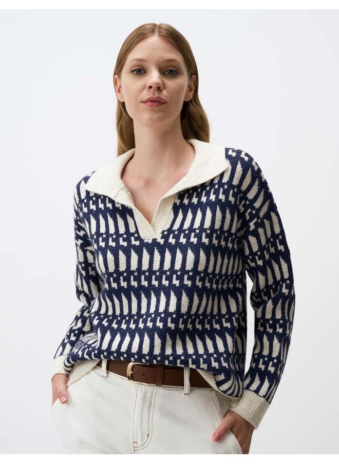 Jimmy Key Polo Collar Patterned Sweater 