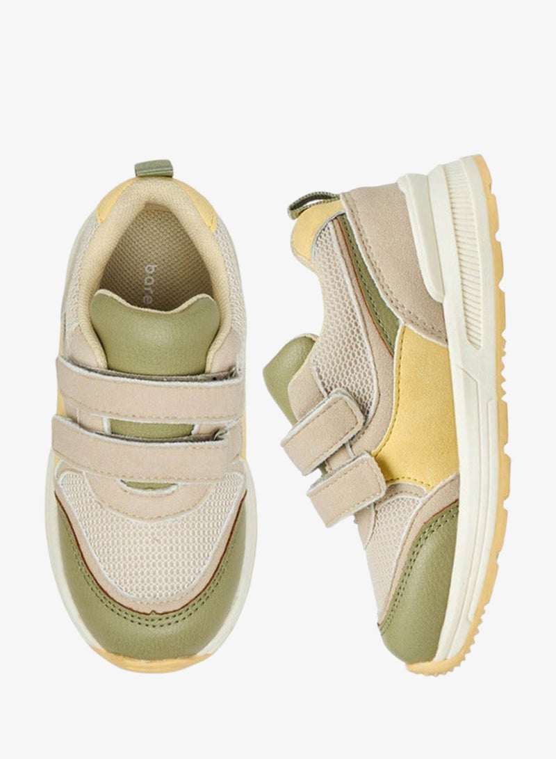 Barefeet Colourblock Sneakers with Hook and Loop Closure - Image 1