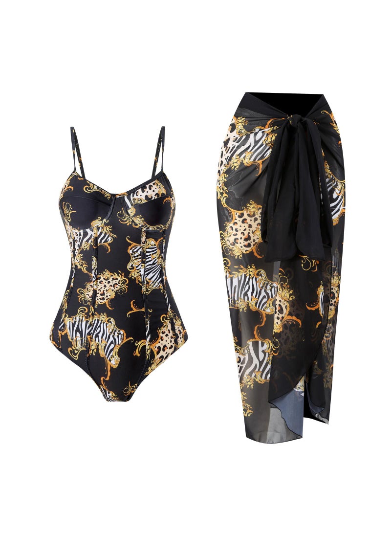 general Women's 2-Piece Swimsuit Chiffon Skirt Style Swimsuit Fashionable Swimsuit Birthday Gift Swimsuit Party Best Gift - Image 1