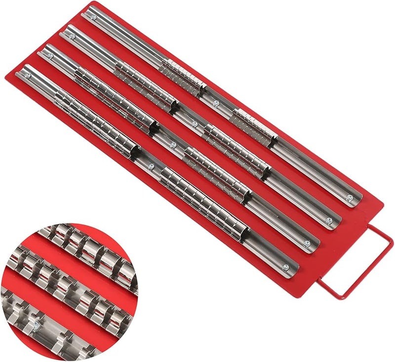 صينية فولاذية منظم المقبس صينية رف محرك محمول لأدوات إصلاح السيارات - Image 4