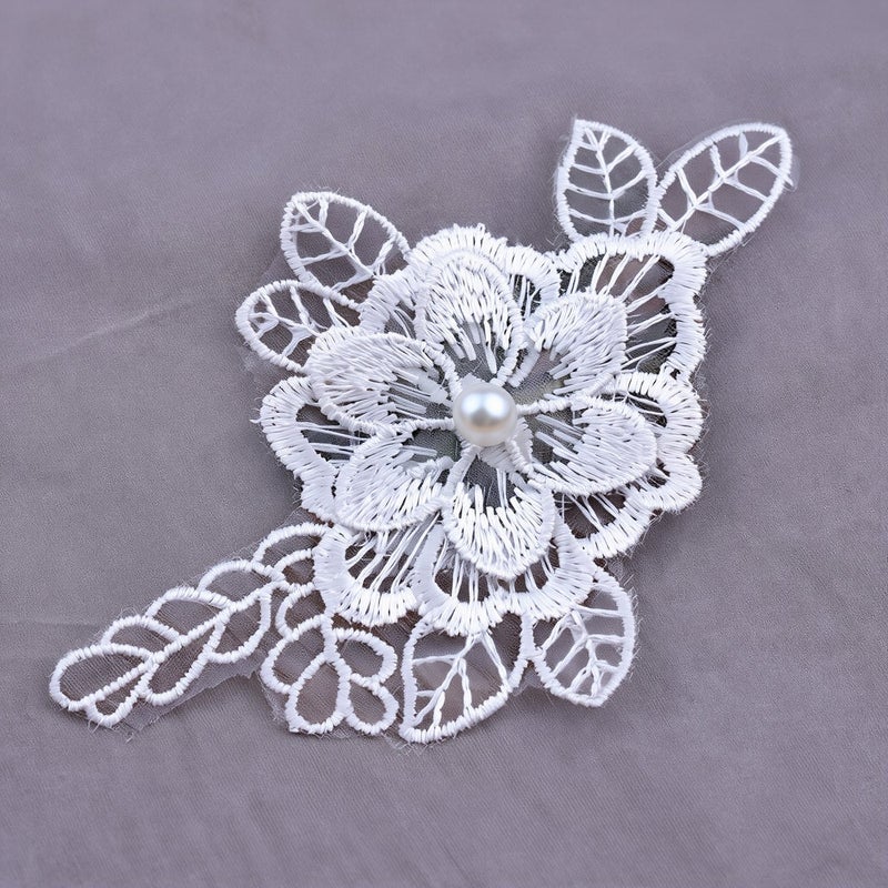 Upgraded 3D Double Layer Lace Flower Applique Fray Resistant No Loose Thread for Clothing - Image 3