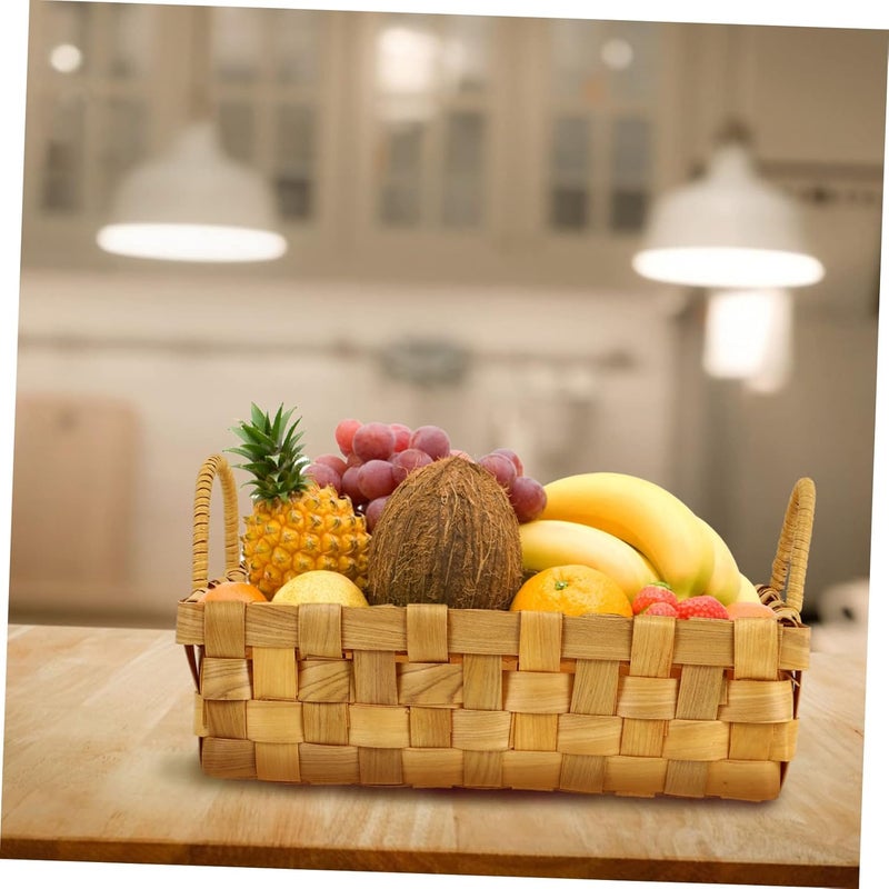Garden Weave Storage Basket Rattan Handle Basket for Organizing Home Decorative Office Storage - Image 2
