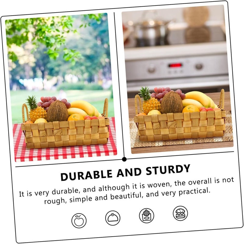 Garden Weave Storage Basket Rattan Handle Basket for Organizing Home Decorative Office Storage - Image 5
