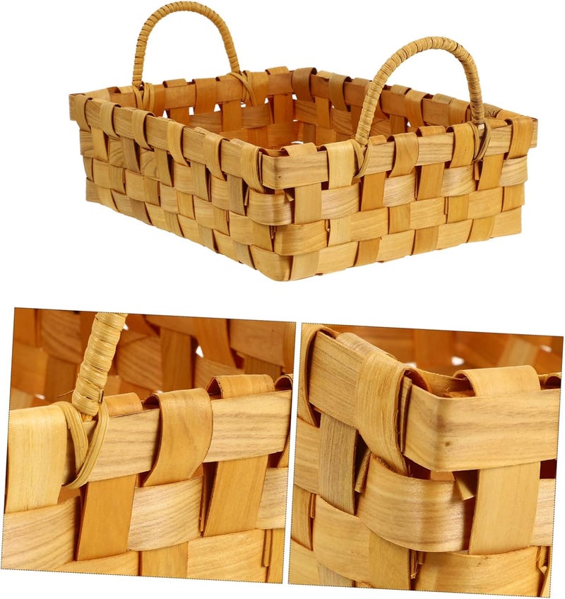 Garden Weave Storage Basket Rattan Handle Basket for Organizing Home Decorative Office Storage - Image 4