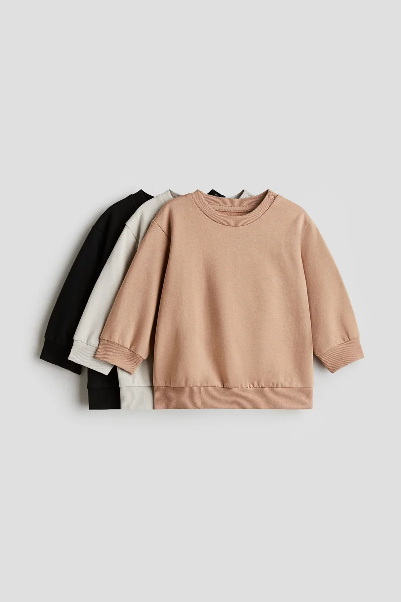 H&M 3-pack cotton sweatshirts