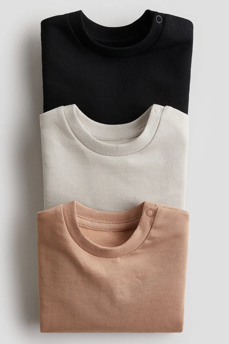 H&M 3-pack cotton sweatshirts