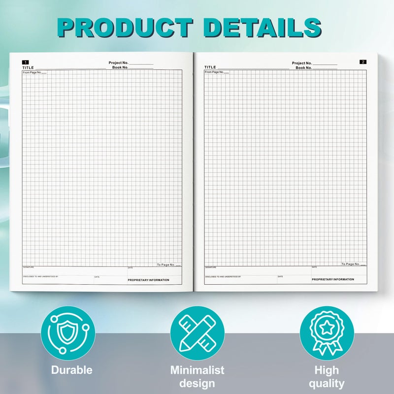 Yeplan Lab Notebook Chemistry Laboratory Notebook for Science Students and Researchers â€“ 105 Pages, 8.5 x 11 Inch â€“ Perfect Bound Composition Book for Scientific Experiments, and Research Documentation - Image 3