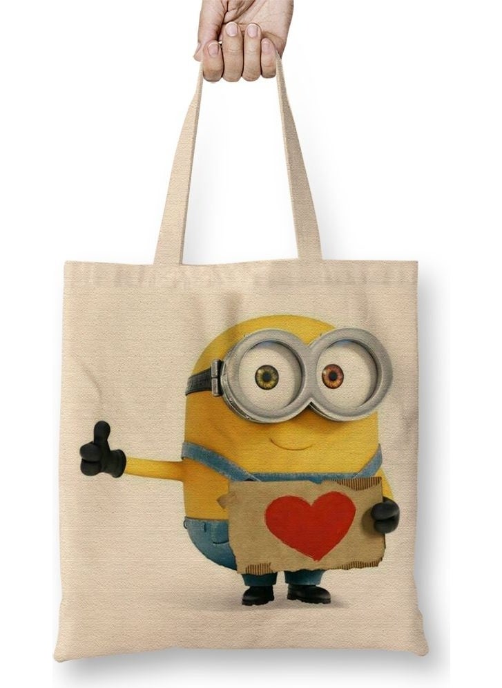 Baskı Dükkanı Print Shop Minion Minions 03 Cloth Bag Long Handle 