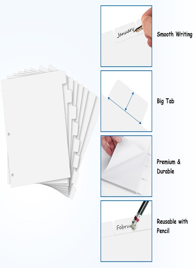 Coidea Binder Dividers for 3 Ring Binder, 1/8 Cut Tabs, Letter Size, Blank Write On Page Dividers with 8 Big Tabs for School Office Home, 4 Sets, 32 Dividers, White - Image 4