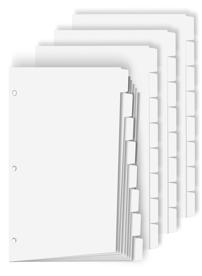 Coidea Binder Dividers for 3 Ring Binder, 1/8 Cut Tabs, Letter Size, Blank Write On Page Dividers with 8 Big Tabs for School Office Home, 4 Sets, 32 Dividers, White - Image 1