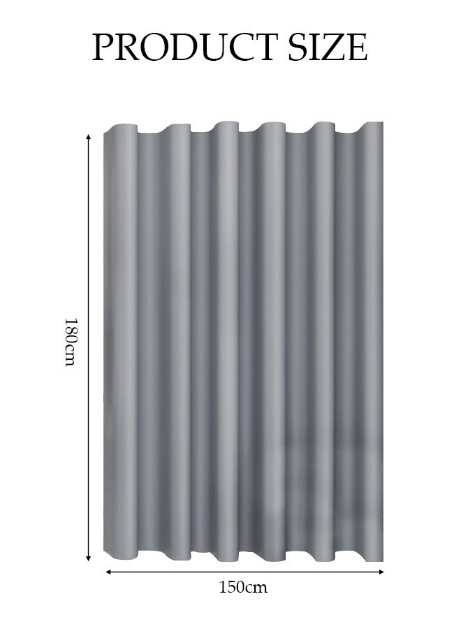 DUNISO Waterproof Shower Curtain，Thickened Bathroom Curtains，Waterproof， Anti Fog，Anti Mold，With Hooks，For Bathroom And Bath Tub，150*180cm  - Image 2