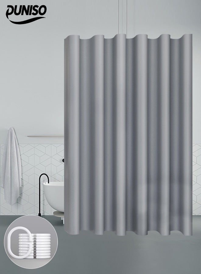 DUNISO Waterproof Shower Curtain，Thickened Bathroom Curtains，Waterproof， Anti Fog，Anti Mold，With Hooks，For Bathroom And Bath Tub，150*180cm  - Image 1