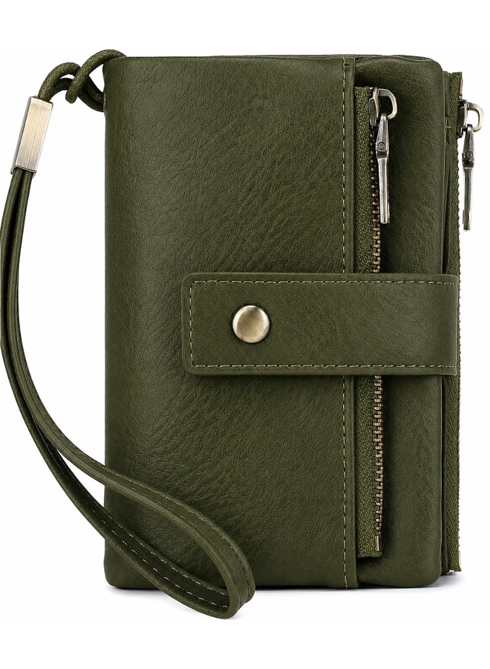 Women's Wallet with RFID Blocking PU Leather Large Capacity Card Holder with Wrist Strap, Money Storage with Zipper for Travel, Work, Gym, Beach, Commuting, Dating, Students, Everyday Organization