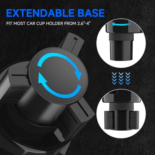 DYLEN Car Cup Holder Expander, 2 in 1 Cup Holder Adapter Extender for Car with Expandable Insert, Fits Yeti, Hydroflask and Other Large Water Bottles & Mugs in 2.2"-4.6" (10-46oz) - Image 4