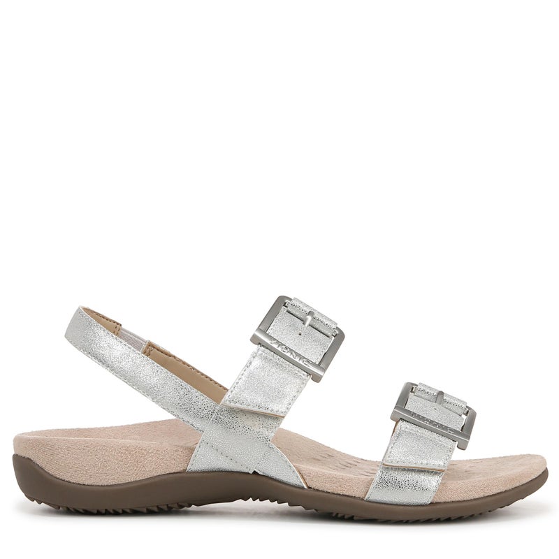VIONIC Womens Reese Slingbacks Silver Met Synthetic Fabric 5 W - Image 3
