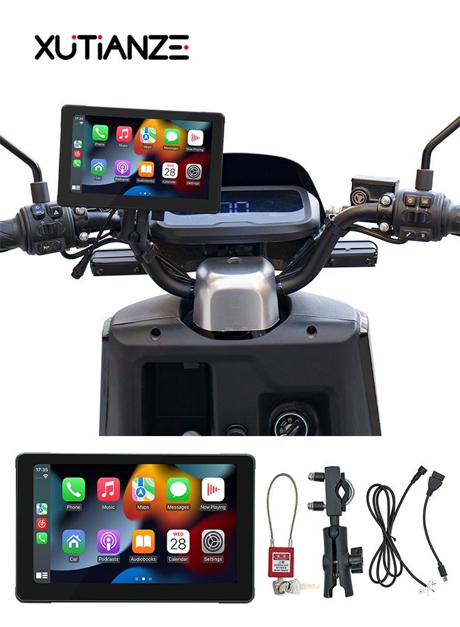 XUTIANZE 7 inch HD IPS screen motorbike car recorder dual bluetooth carplay car MP5 player - Image 1