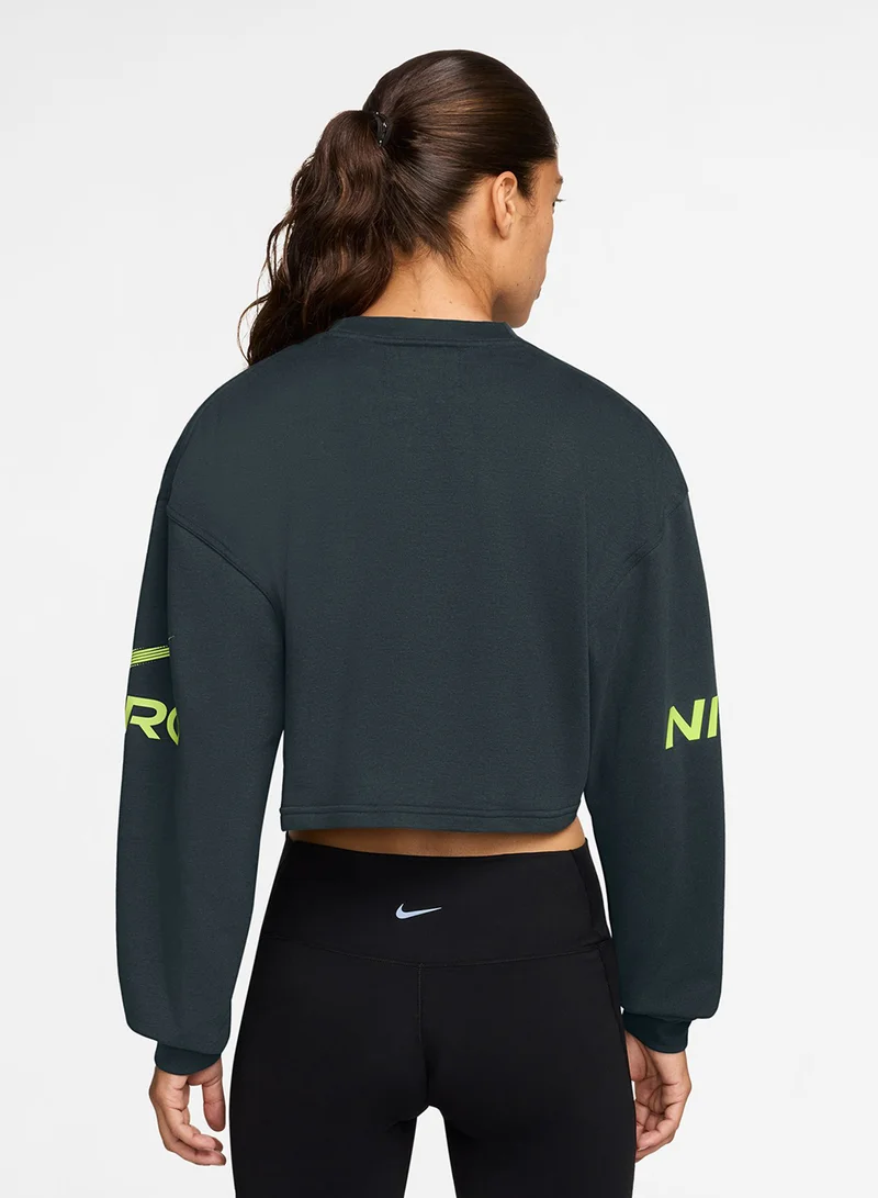 Nike Pro Dri-Fit Fleece Graphic Crewneck Sweatshirt