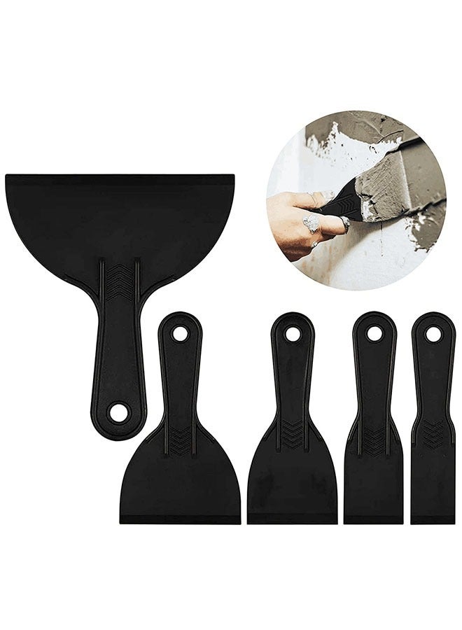 GMORO 6 Pcs Plastic Putty Knife Set, Paint Scrapers Tools, Filler Spatula Scraper for Spackling, Patching, Decals, Wallpaper, Remover Sticker, Car Painting  - Image 1