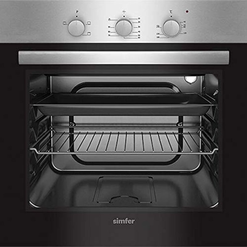 Built-In Electric Oven, 60 L, 60 cm, Silver and Black - B 6203 ZERM