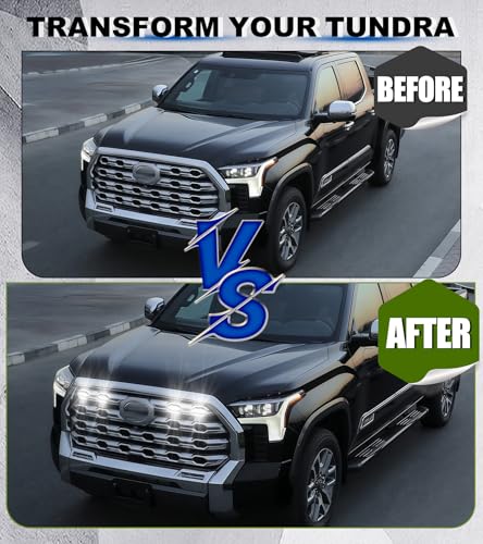 NEOXIST Direct-Snap LED Grill Lights for Toyota Tundra 2022-2025 2026 Accessories Front Grille Head Light, Only Fits Platinum & 1794 Edition (White) - Image 3